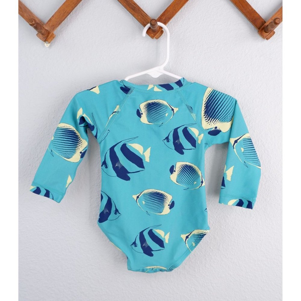 Tea Collection Fish Pattern Rashguard Swimsuit, size 6-9 months - Picture 4 of 8